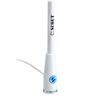 Scout 5' White VHF Antenna 3dB Nylon Ferrule w/5M RG-58 Coax KS-22