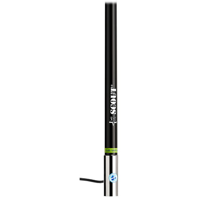 Scout 8' Black VHF Antenna 6dB Heavy Stainless Steel Ferrule w/6M RG-8x Includes PL-259 Heavy Duty Offshore Antenna KS-43