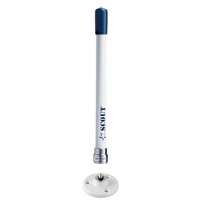 Scout 9" Stubby White VHF Antenna w/Quick Mount Includes 5M RG-58, Mount & Integrated Connector KS-10
