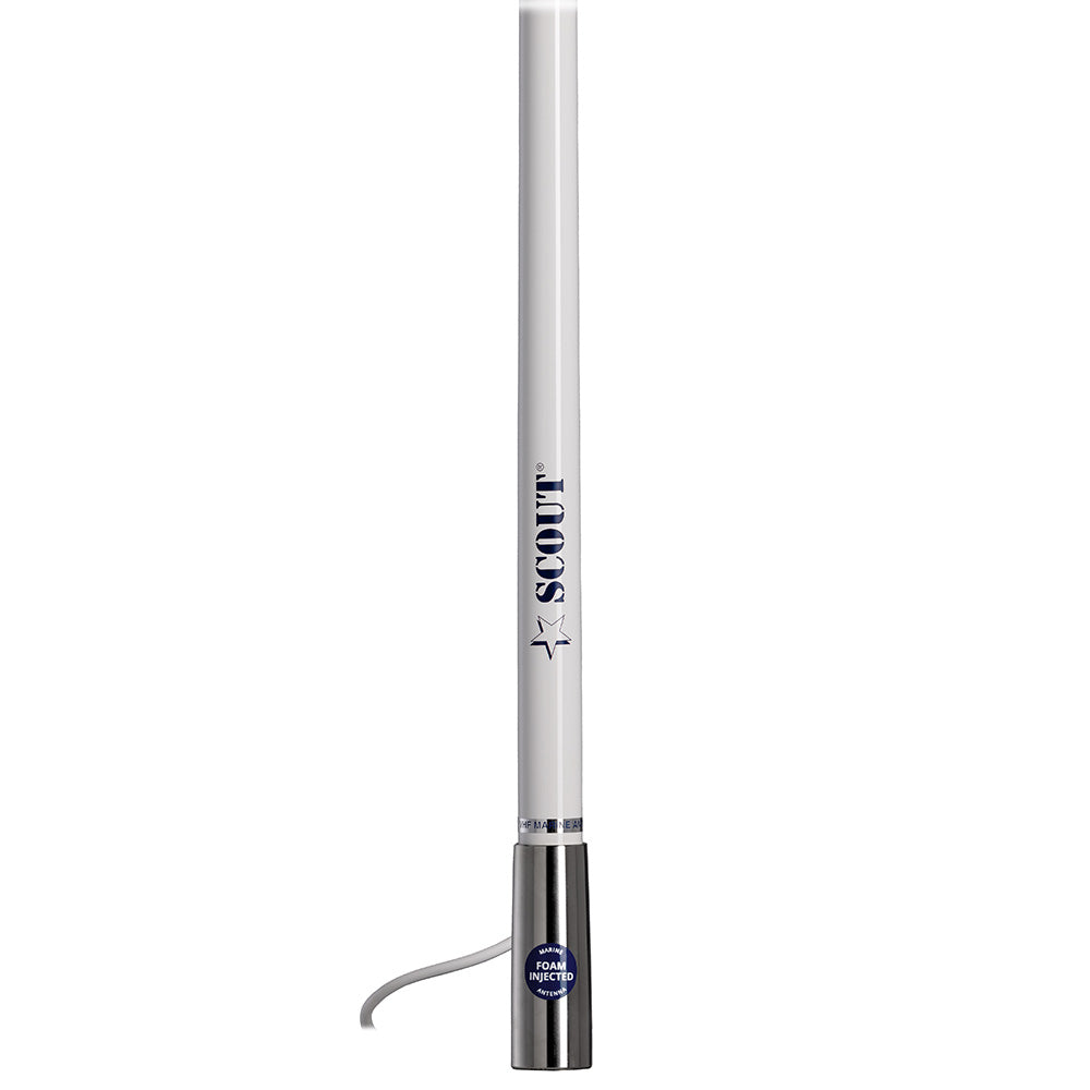 Scout 4' White VHF Antenna 3dB Stainless Steel Ferule w/5M RG-58 Includes PL-259