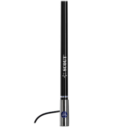 Scout 4' Black VHF Antenna 3dB Stainless Steel Ferule w/5M RG-58 Includes PL-259