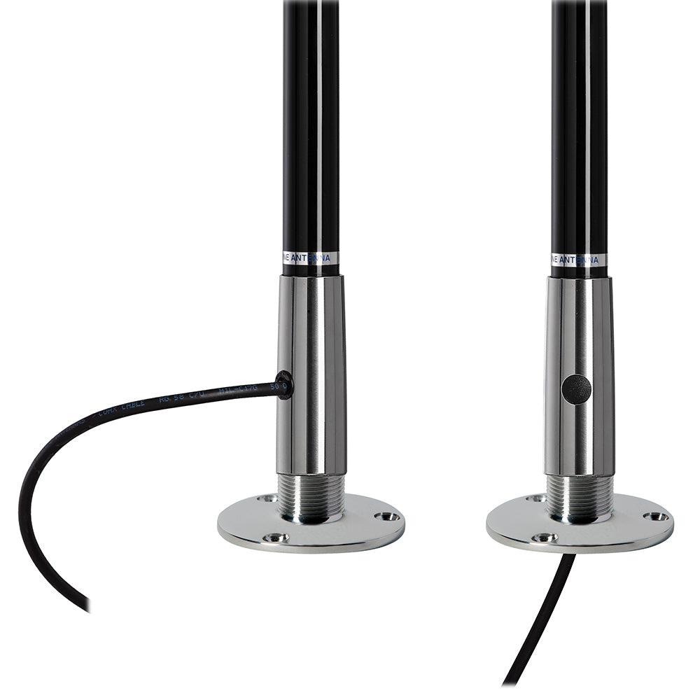 Scout 4' Black VHF Antenna 3dB Stainless Steel Ferule w/5M RG-58 Includes PL-259