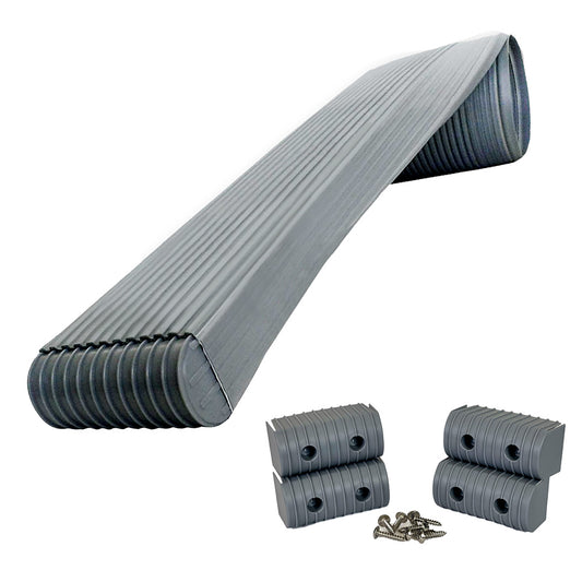 Caliber BunkWrap Kit - Grey 24' x 2" x 4" Roll + 4 Caps + HRDW Roll + 4 Endcaps & Stainless Steel Hardware