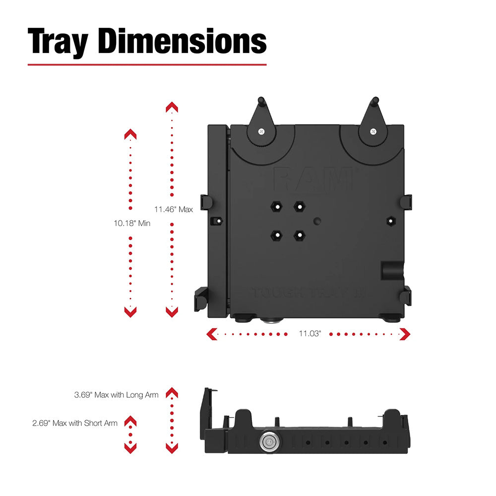 RAM Mount RAM No-Drill Laptop Mount f/'12-26 Ram 2500 + More