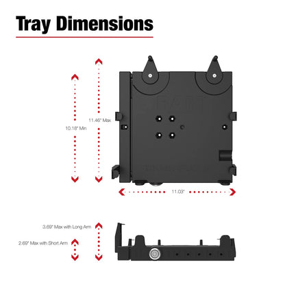 RAM Mount RAM No-Drill Laptop Mount f/'12-26 Ram 2500 + More