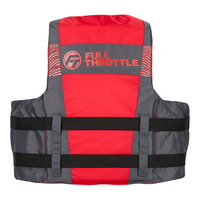 Full Throttle Adult Nylon Life Jacket - 4X/7X - Red/Black