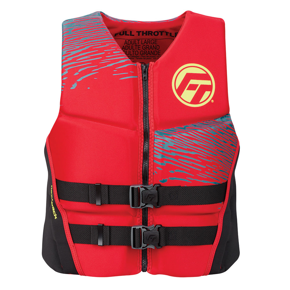 Full Throttle Men's Rapid-Dry Flex-Back Life Jacket - XL - Red/Black