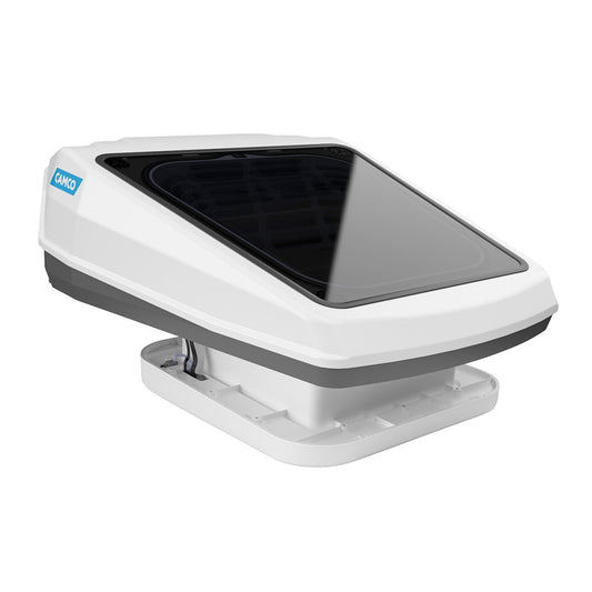 Camco Powered Roof Vent w/Skylight - White