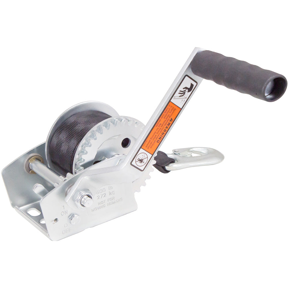 Load Rite Single-Speed Trailer Winch - 600lbs - 12' Strap