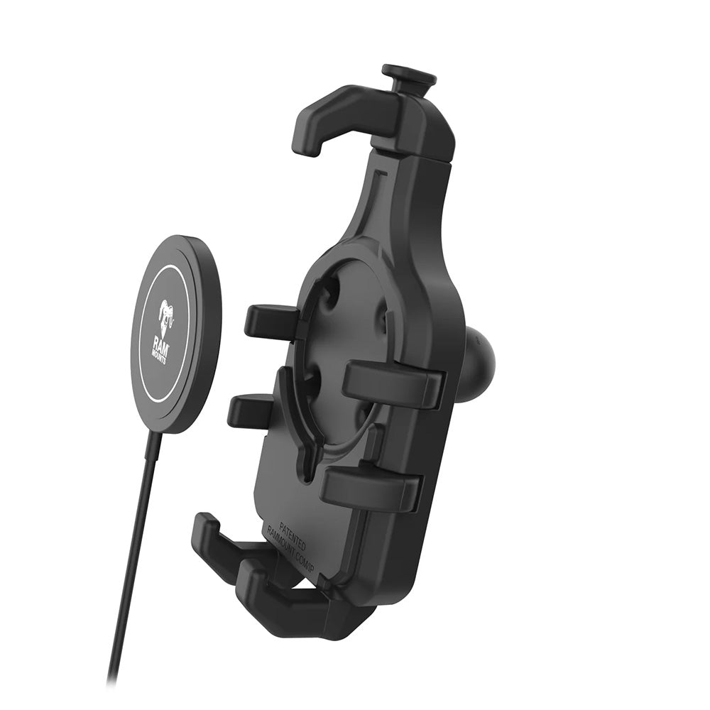 Ram Mount RAM Quick-Grip Pro w/Ball & Qi2 15W Wireless Charger
