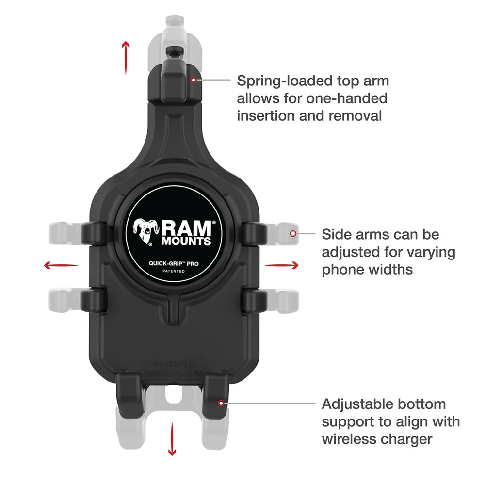 Ram Mount RAM Quick-Grip Pro Phone Holder w/Ball & Vibration Damper