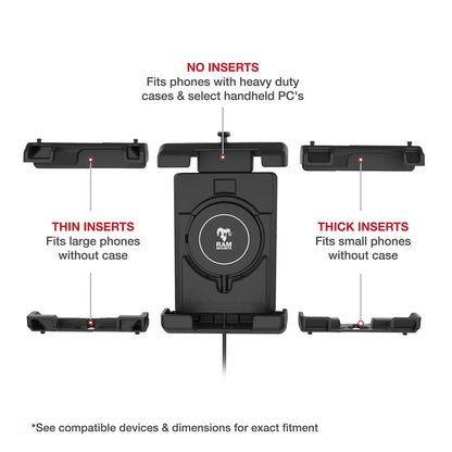 Ram Mount RAM Quick-Grip Pro XL w/Ball & Qi2 15W Wireless Charger