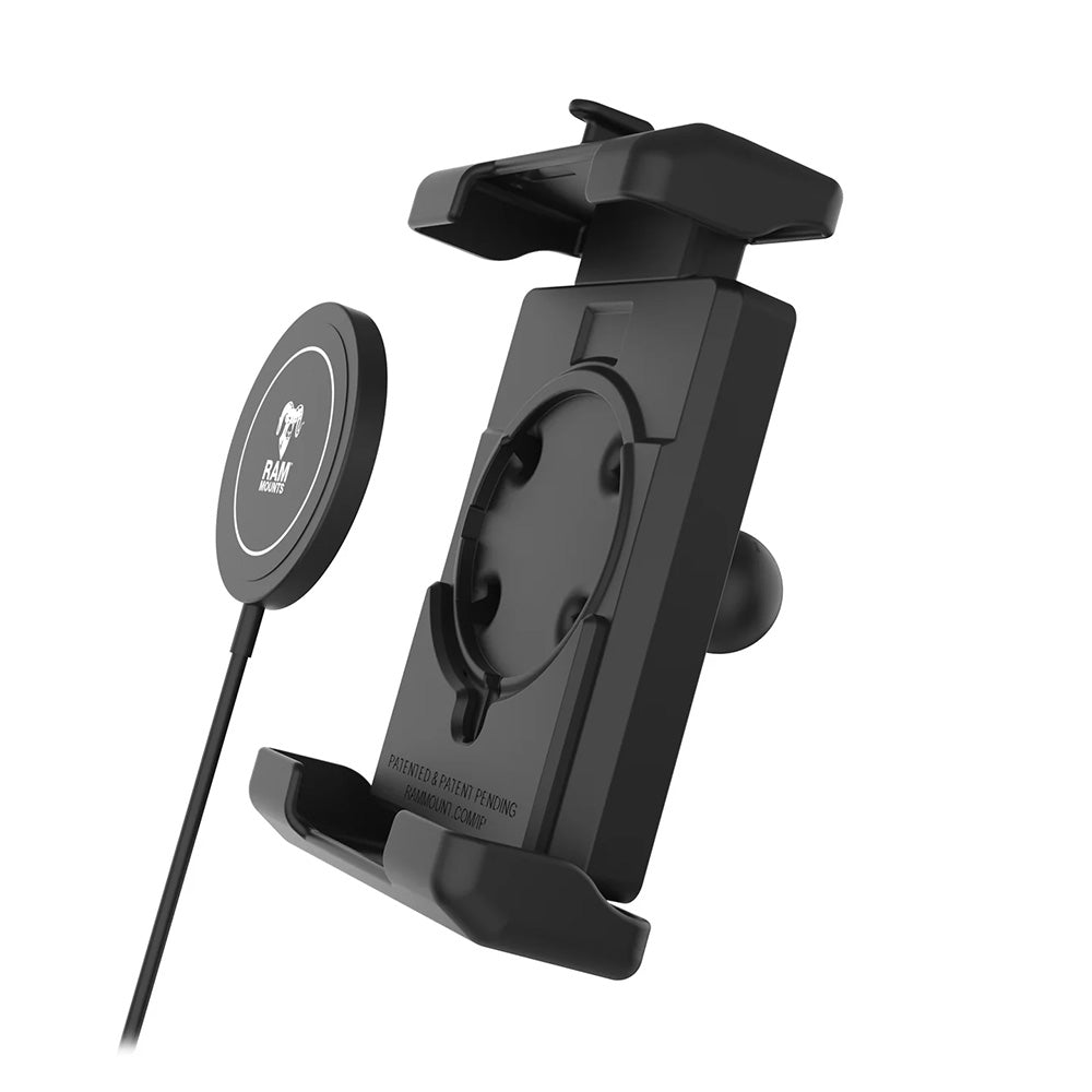 Ram Mount RAM Quick-Grip Pro XL w/Ball & Qi2 15W Wireless Charger