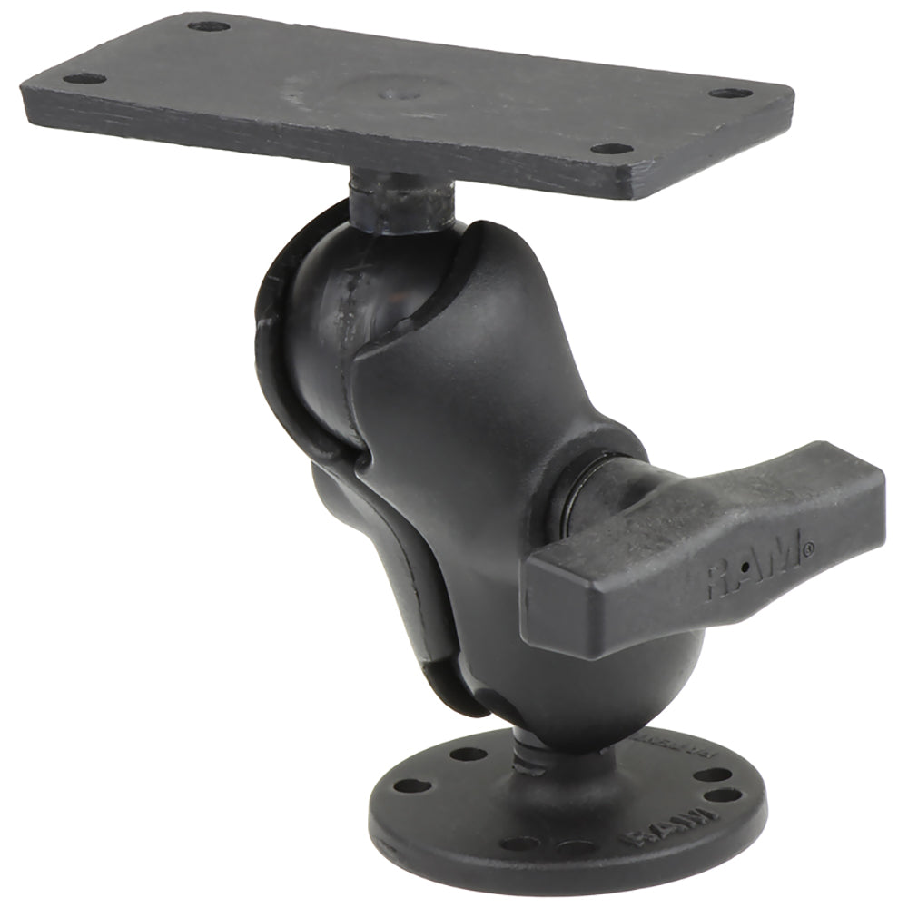 RAM Mount 1.5" Ball Mount w/2.5" Round Base, Short Arm & 2" x 4" Plate f/Humminbird Helix 7 Only