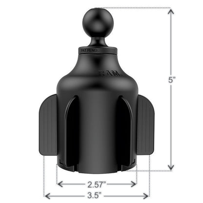 RAM Mount Stubby Cup Holder Mount w/Double Socket Arm