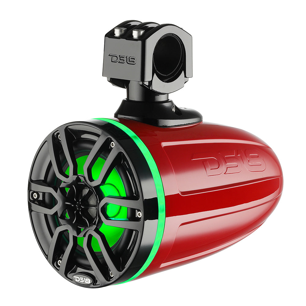 DS18 X Series HYDRO 8" Wakeboard Pod Tower Speaker w/RGB LED Light - 375W - Red