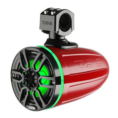 DS18 X Series HYDRO 8" Wakeboard Pod Tower Speaker w/RGB LED Light - 375W - Red
