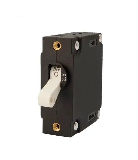 EGIS A Series White Toggle Panel Mount Circuit Breaker Single Pole AC/DC 2.5 Amp Retail Pack