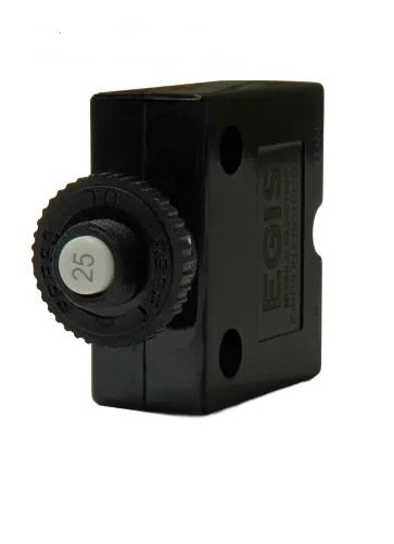 EGIS Push Button Panel Mount Circuit Breaker Spade Terminals 25 Amp Retail Pack