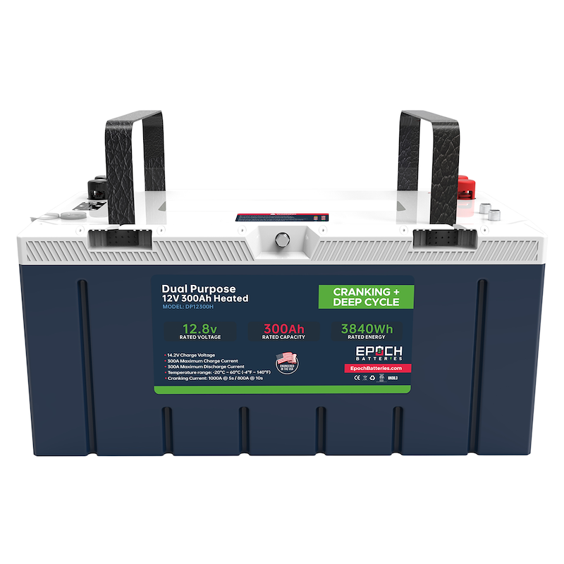 EPOCH DP12300H - 12V 300Ah Cranking & Deep Cycle Lithium Battery (Dual Purpose) - Pro Series
