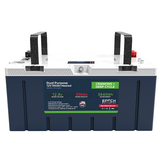 EPOCH DP12300H - 12V 300Ah Cranking & Deep Cycle Lithium Battery (Dual Purpose) - Pro Series