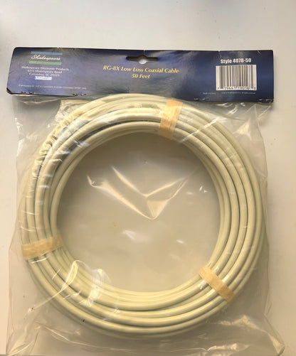 Shakespeare 50' Rg8x Cable 50-ohm Low Loss White - OVERSTOCK SPECIAL