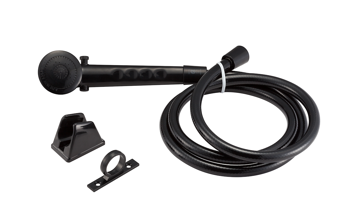 RV SHOWER HEAD & HOSE - BLACK