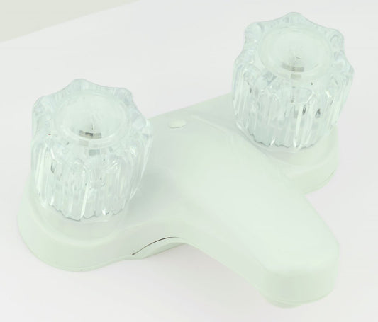 4'  LAV W/ CRY HDLS WHITE
