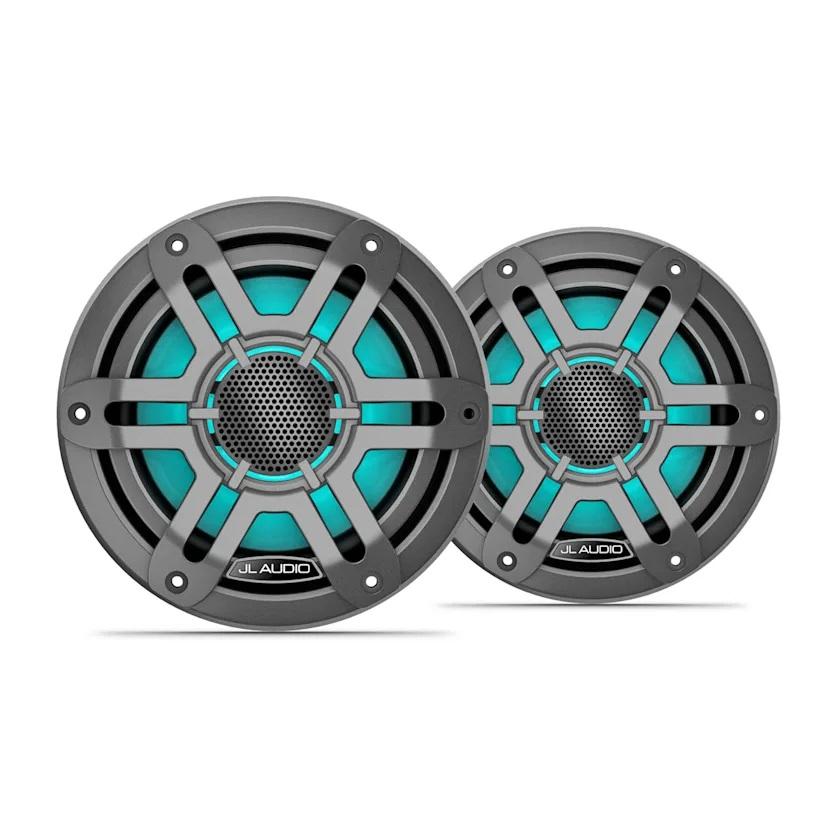 JL Audio M200 6.5in Marine Speaker Pair with LED and Gray Sport Grille