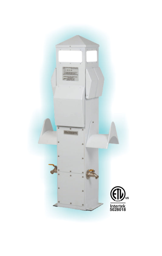 41 INCH DOCK MOUNT MARINE POWER PEDESTAL - 50/50/30/30/2H2O/2HH/LED&P/DIRECT