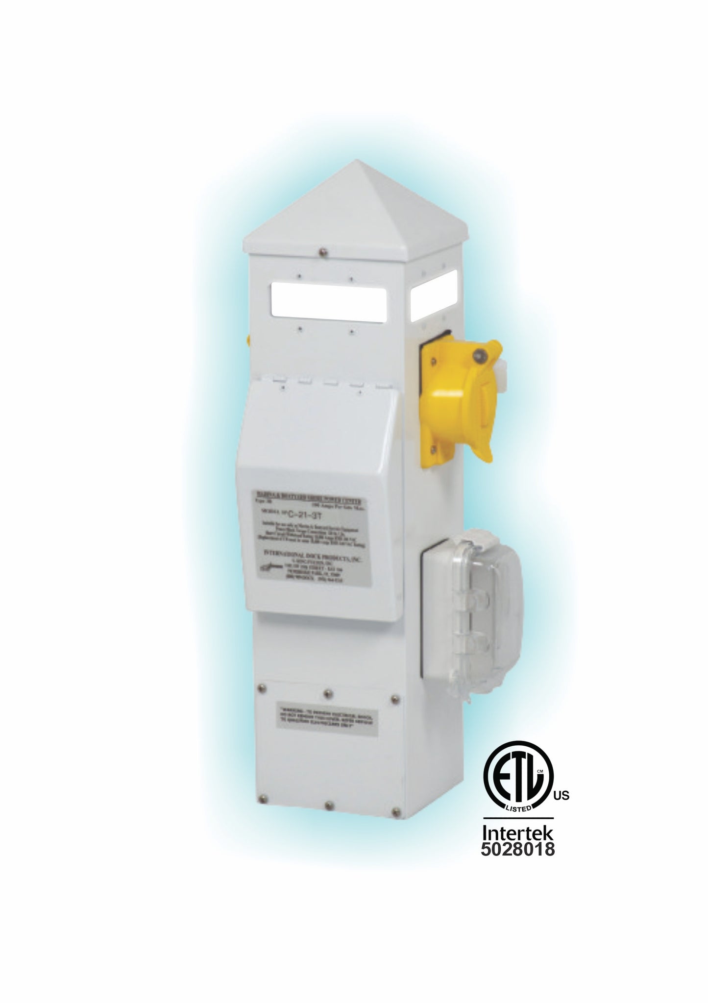 21 INCH PILING MOUNT MARINE POWER PEDESTAL - 50/30/20/LED&P/DIRECT