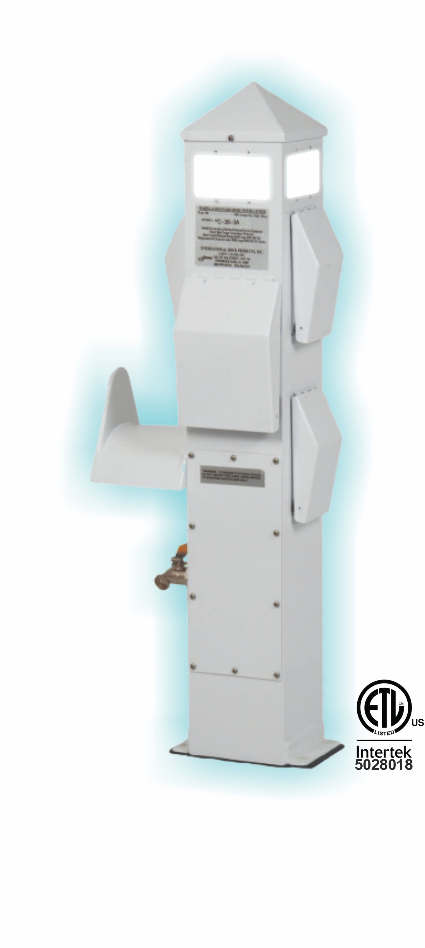 36 INCH DOCK MOUNT MARINE POWER PEDESTAL -50/50/20/1H2O/1HH/LED&P/DIRECT