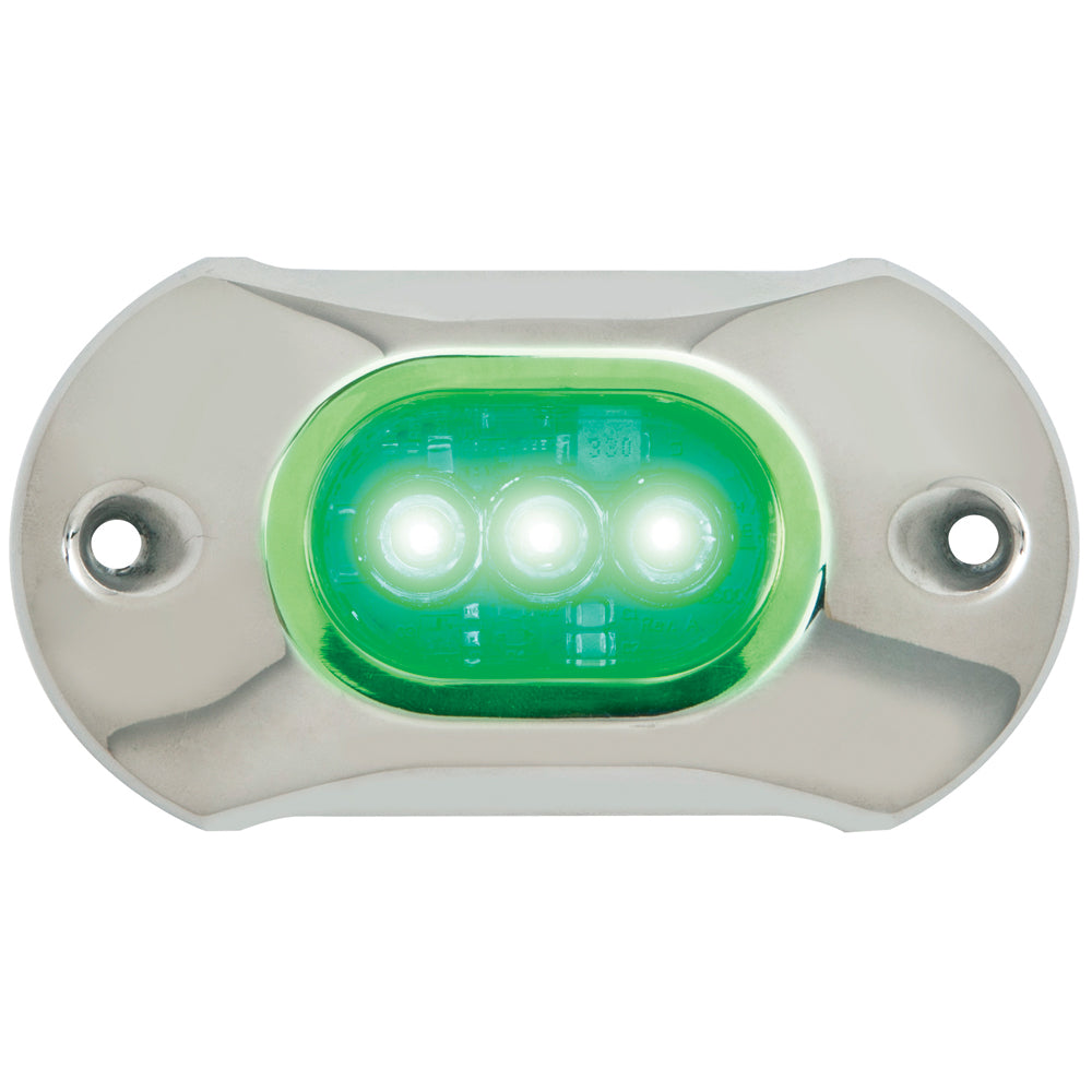 Attwood Light Armor Underwater LED Light - 3 LEDs - Green - Boat Gear USA