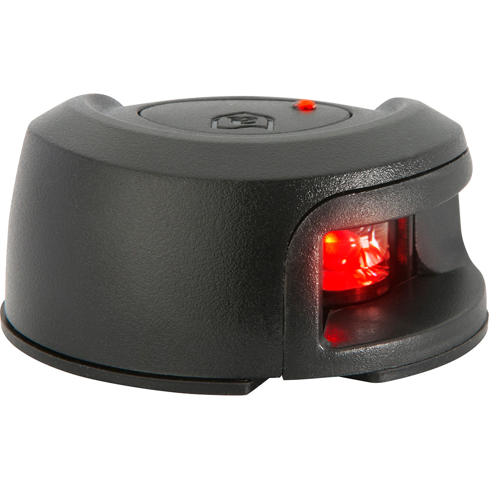 Attwood LightArmor Deck Mount Navigation Light - Black Composite - Port (red) - 2NM - Boat Gear USA