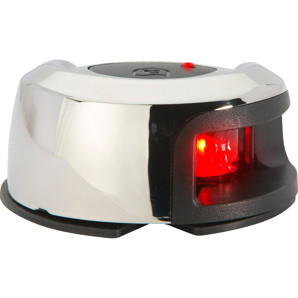 Attwood LightArmor Deck Mount Navigation Light - Stainless Steel - Port (red) - 2NM - Boat Gear USA