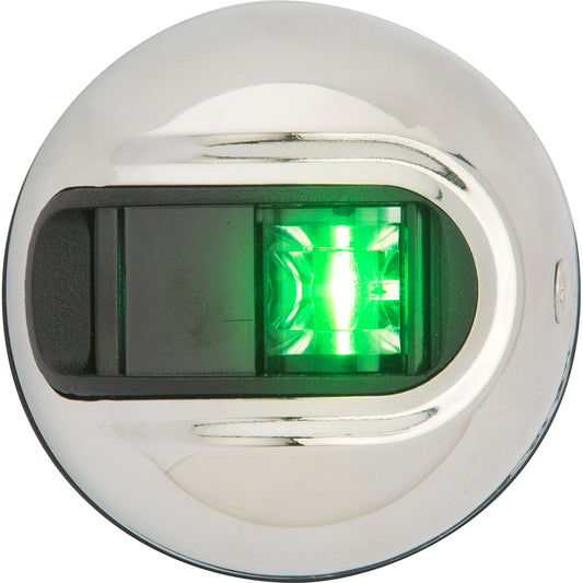 Attwood LightArmor Vertical Surface Mount Navigation Light - Starboard (Green) - Stainless Steel - 2NM - Boat Gear USA