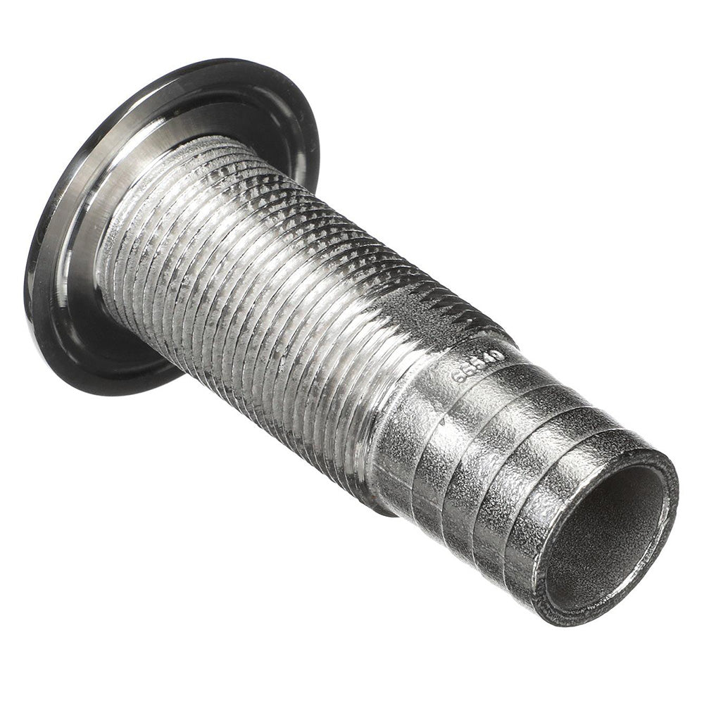 Attwood Stainless Steel Thru-Hull Standard Straight Barbed - 1-1/8" Inner Diameter - Boat Gear USA