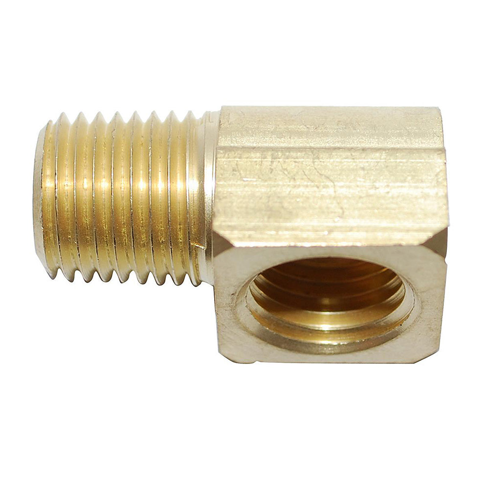 Attwood Universal 90 Degree Elbow - 1/4" NPT x 1/4" NPTF - Brass - Boat Gear USA