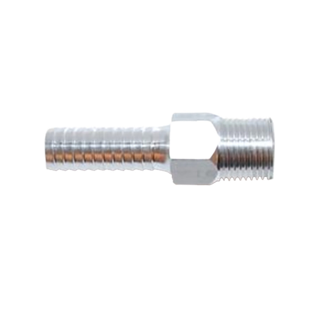 Attwood Universal Aluminum Fuel Hose Fitting - 3/8" NPT x 3/8" Barb - Boat Gear USA