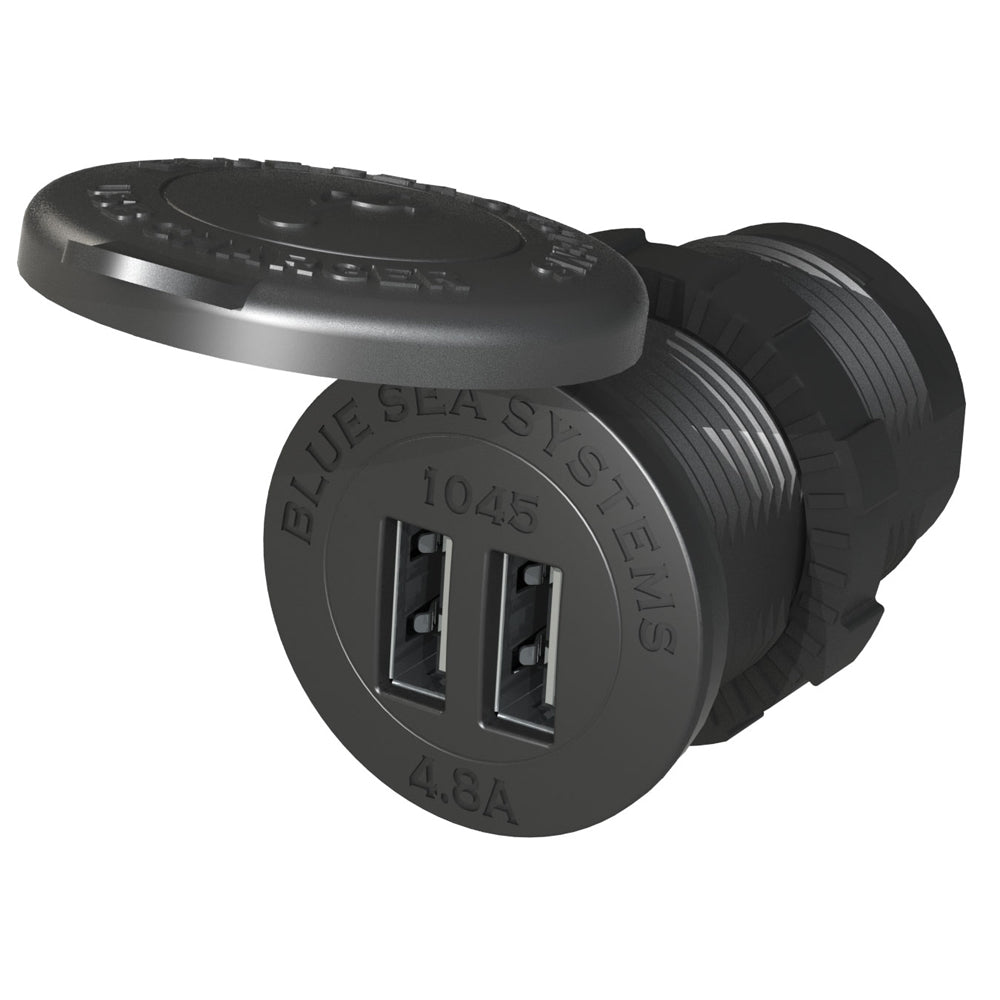 Blue Sea 1045 12/24V Dual USB Charger - 1-1/8" Socket Mount - Boat Gear USA