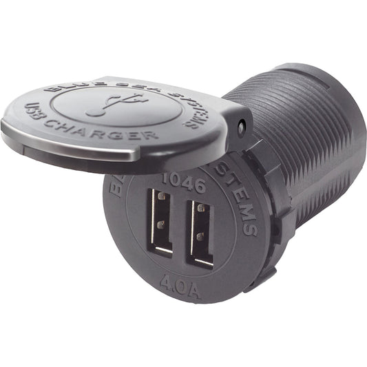 Blue Sea 1046 48V Dual USB Charger Socket Mount - Boat Gear USA