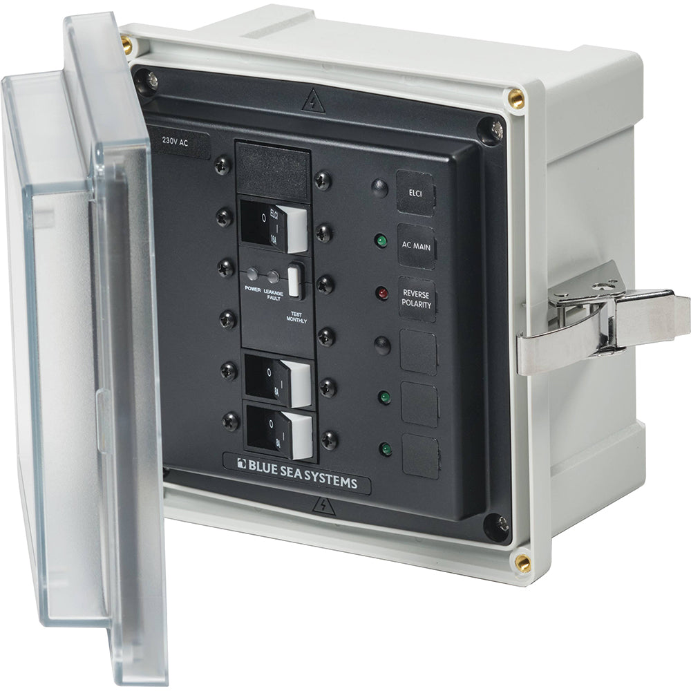 Blue Sea 3122 - SMS Panel Enclosure w/ELCI (16A) & 2 Branch (8A) - 230V AC - Boat Gear USA