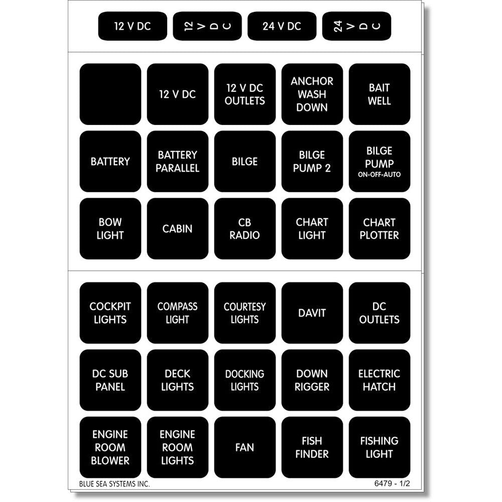 Blue Sea 4216 Square Format Label Set - 60 - Boat Gear USA