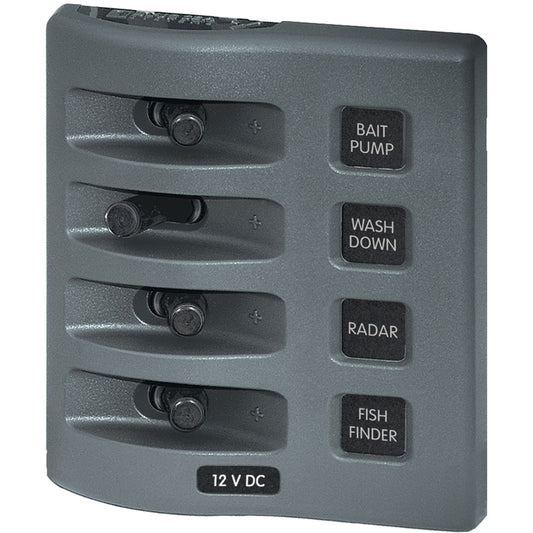 Blue Sea 4305 WeatherDeck® 12V DC Waterproof Switch Panel - 4 Posistion - Boat Gear USA