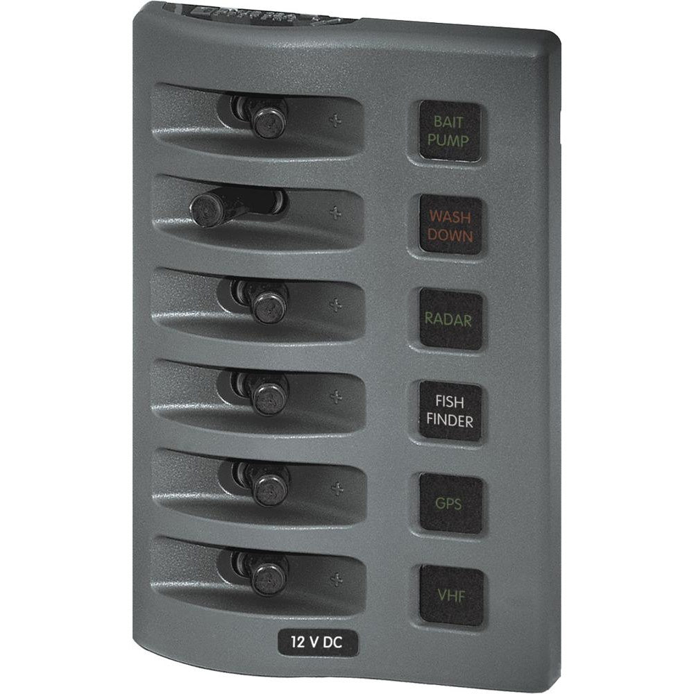 Blue Sea 4306 WeatherDeck Water Resistant Fuse Panel - 6 Position - Grey - Boat Gear USA