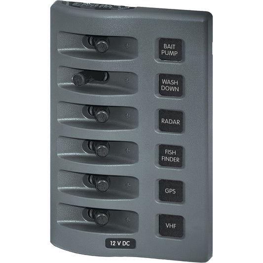 Blue Sea 4307 WeatherDeck® 12V DC Waterproof Switch Panel - 6 Position - Boat Gear USA