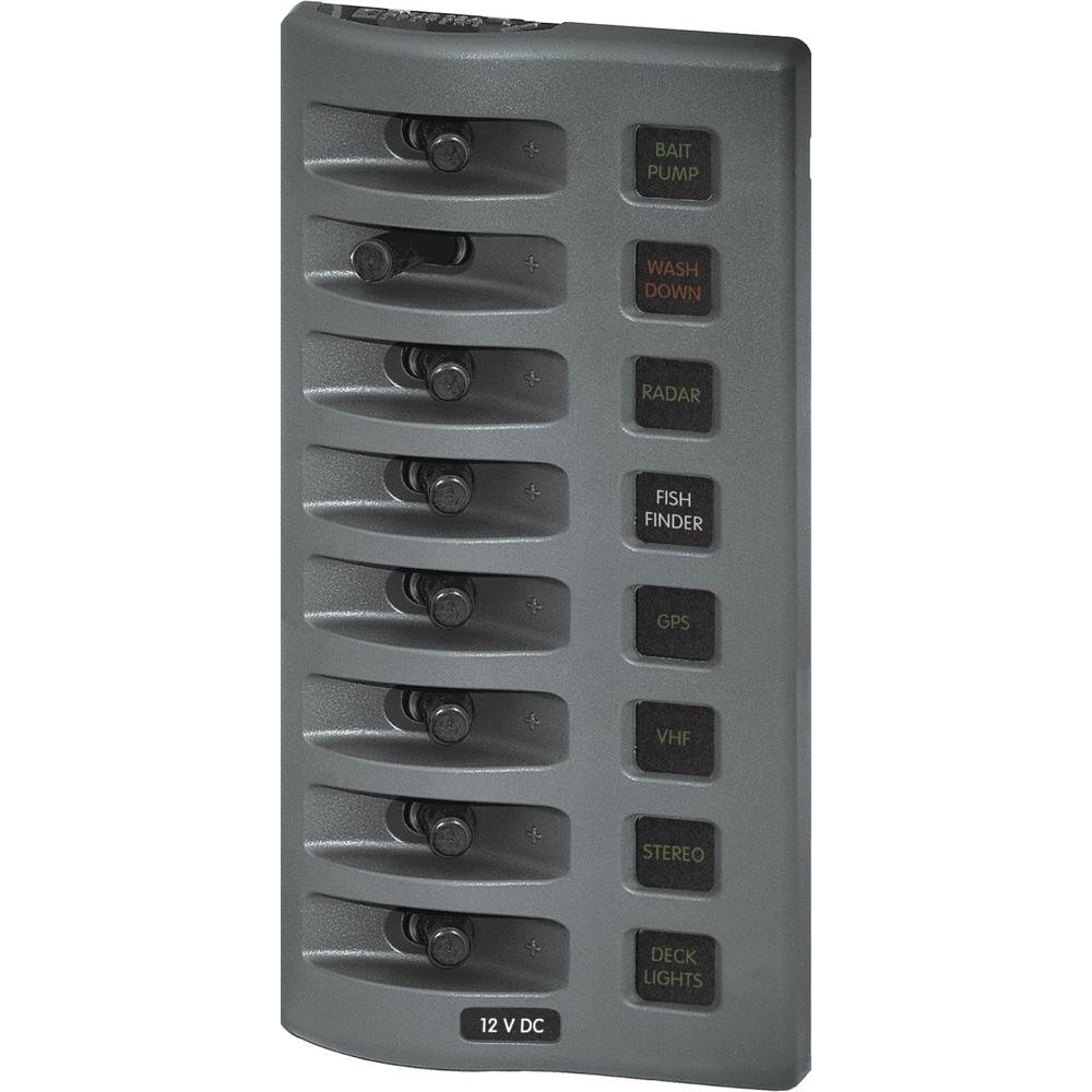 Blue Sea 4308 WeatherDeck Water Resistant Fuse Panel - 8 Position - Grey - Boat Gear USA