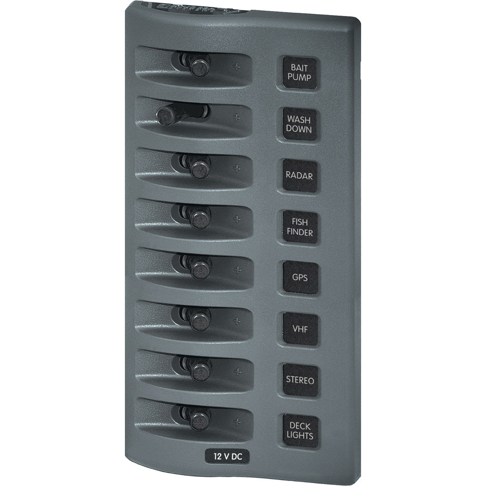 Blue Sea 4309 WeatherDeck® 12V DC Waterproof Switch Panel - 8 Position - Boat Gear USA