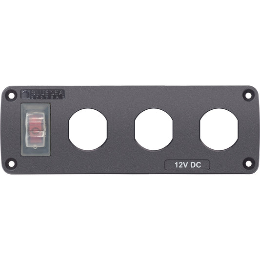 Blue Sea 4367 Water Resistant USB Accessory Panel - 15A Circuit Breaker, 3x Blank Apertures - Boat Gear USA