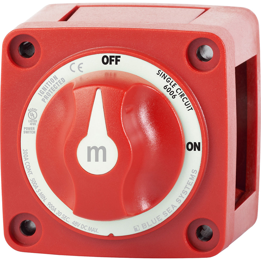 Blue Sea 6006 m-Series (Mini) Battery Switch Single Circuit ON/OFF Red - Boat Gear USA